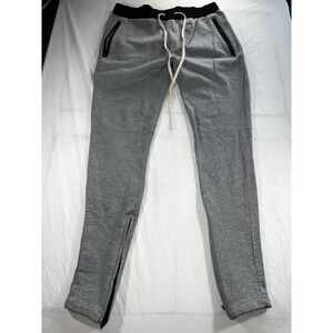 Fear Of God Essentials Sweatpants Mens Medium Gray FOG Cotton Zipper Joggers